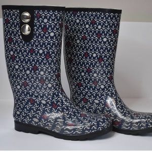 Nomand Navy blue anchor rain boots